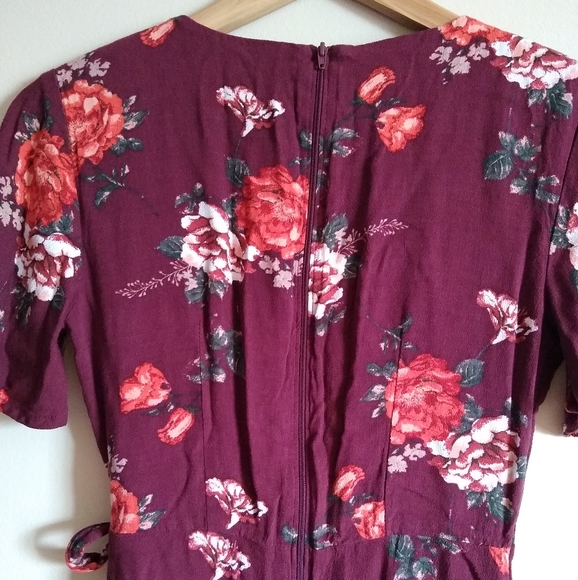Xhilaration Maroon Wrap Style Dress Size XS - Picture 4 of 6
